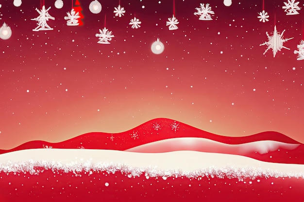 Natal vermelho com fundo de neve