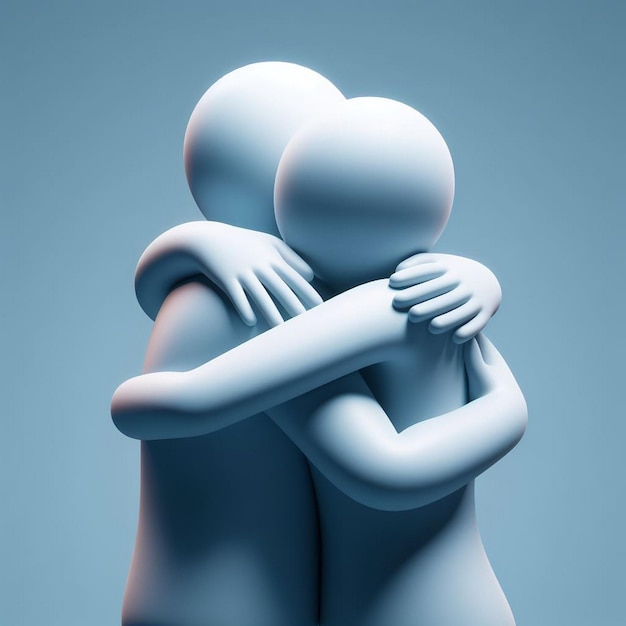 National Hugging Day AI Bilder von zwei Charakteren, die sich umarmen Happy Hug Day Hugging Day
