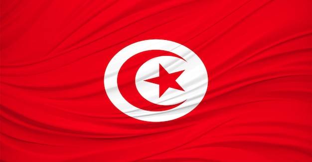 Nationale Flagge von Tunesien Fliegende Wirkung