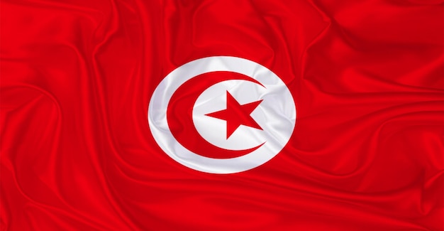 Nationale Flagge von Tunesien Fliegende Wirkung