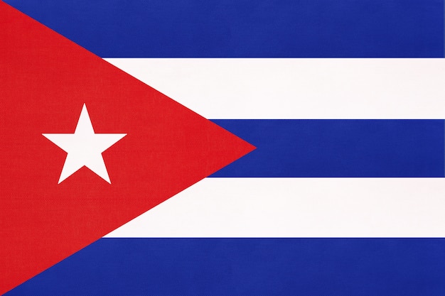 Foto nationale gewebeflagge kubas, symbol des karibischen landes der internationalen welt amerika