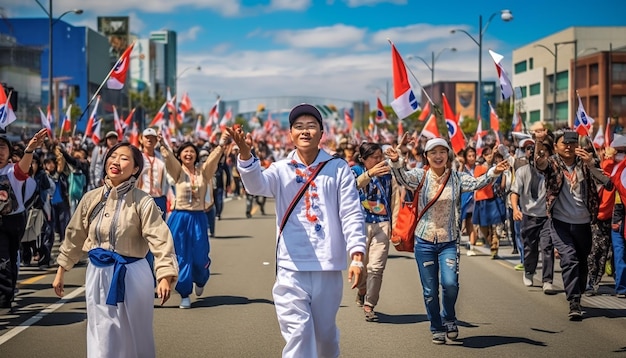 Nationaler Befreiungstag Südkoreas, fröhliche und feierliche Fotografie