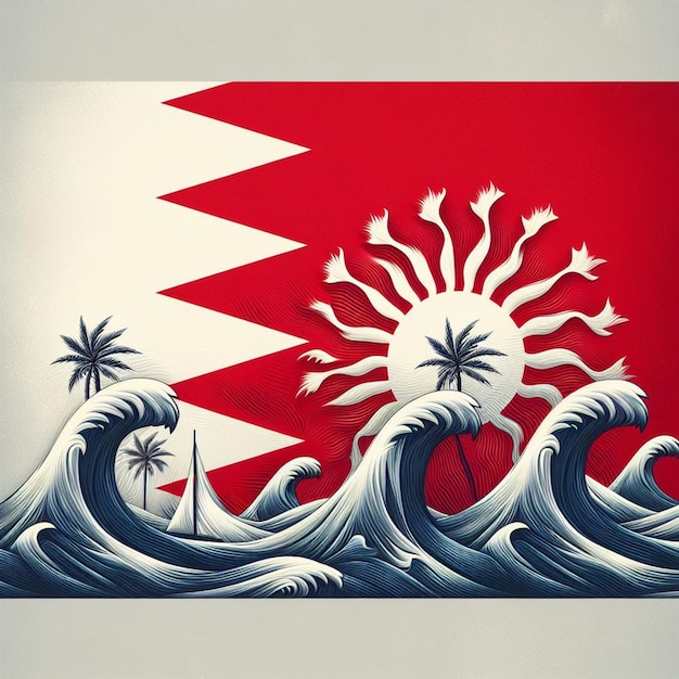 Nationaler Stolz Die Bahrainer Flagge widerspiegelt die Werte und Bestrebungen der Nation.