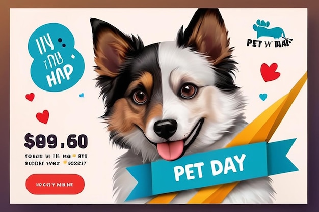 Nationaler Tag der Haustiere Haustierladen Banner Vorlage Werbebanner für Social-Media-Post