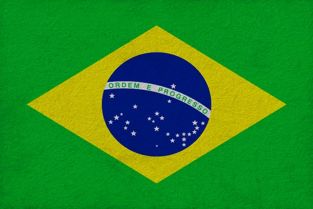 Foto nationalflagge brasiliens hintergrund mit flagge brasiliens