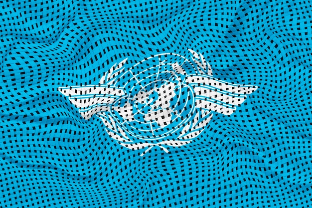 Nationalflagge der ICAO Hintergrund mit Flagge der ICAO