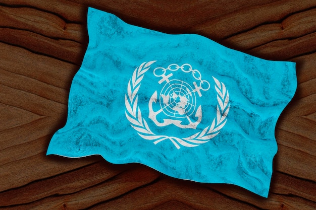 Nationalflagge der International Maritime Organization Hintergrund mit Flagge der International Maritime Organization