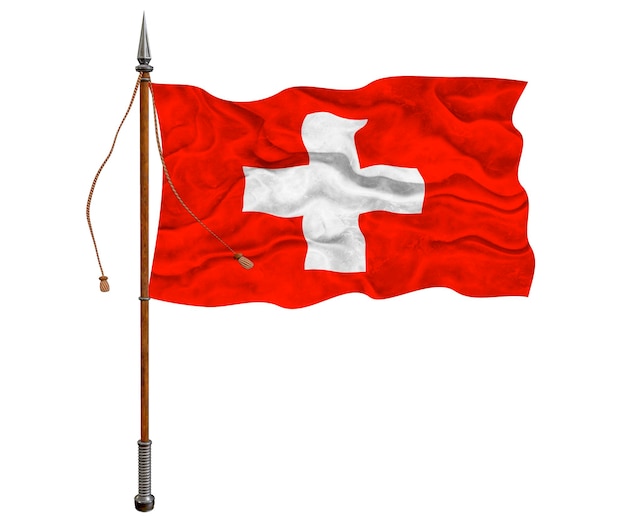 Foto nationalflagge der schweiz hintergrund mit flagge flagge der schweiz