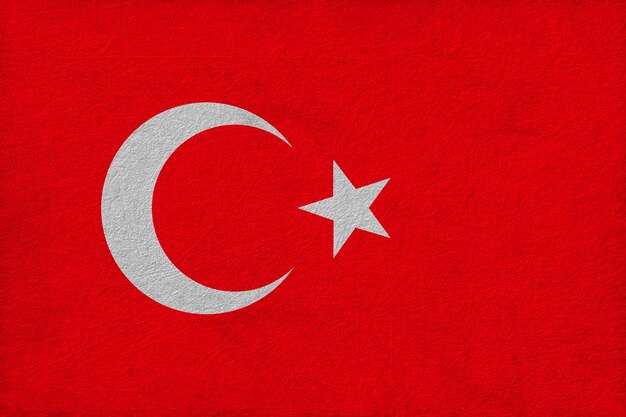 Foto nationalflagge der türkei hintergrund mit flagge der türkei