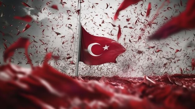 Nationalflagge der Türkei mit korrekten Proportionen und Farbschema Generative Ai