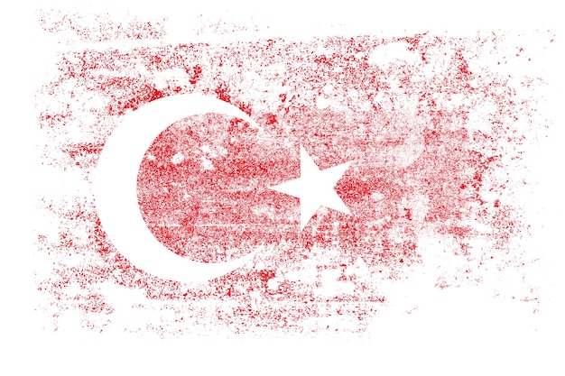 Foto nationalflagge der türkei mit textur. vorlage für design
