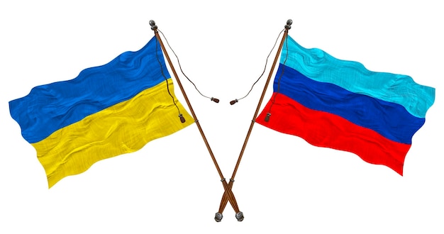 Nationalflagge der Volksrepublik Lugansk und der Ukraine Hintergrund für Designer