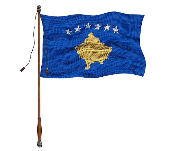 Foto nationalflagge des kosovo hintergrund mit flagge des kosovo