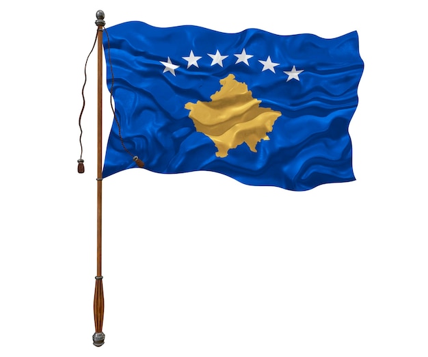 Foto nationalflagge des kosovo hintergrund mit flagge des kosovo