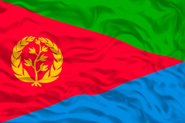 Foto nationalflagge eritreas hintergrund mit flagge eritreas