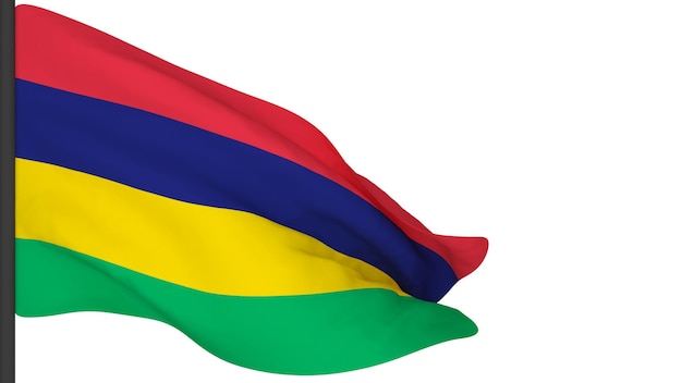 Nationalflagge HintergrundbildWind weht Fahnen3D-RenderingFlag of Mauritius