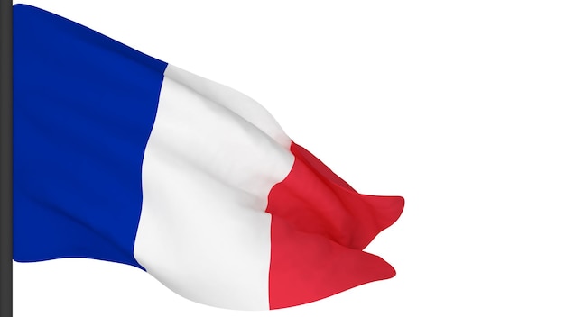 Nationalflagge HintergrundbildWind weht Fahnen3D-RenderingFlagge von Frankreich