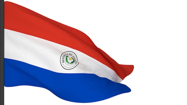 Nationalflagge HintergrundbildWind weht Fahnen3D-RenderingFlagge von Paraguay