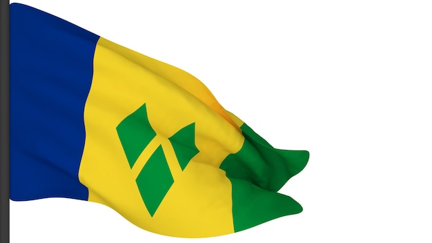 Nationalflagge HintergrundbildWind weht Fahnen3D-RenderingFlagge von St. Vincent und die Grenadinen