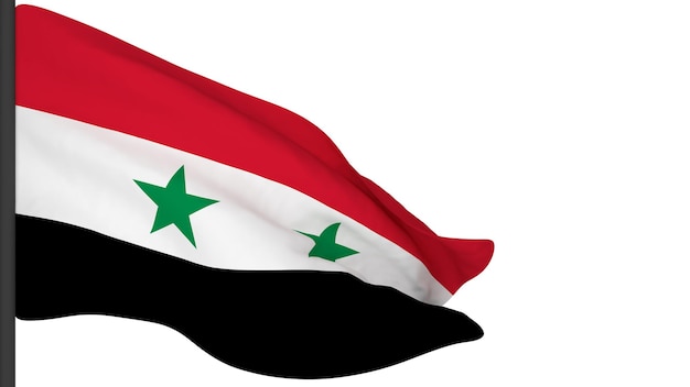 Nationalflagge HintergrundbildWind weht Fahnen3D-RenderingFlagge von Syrien