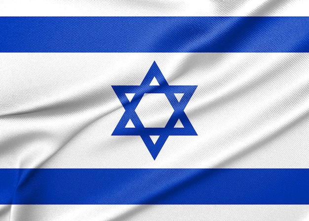 Foto nationalflagge israel israel-flagge stoffflagge israel 3d-arbeit und 3d-bild