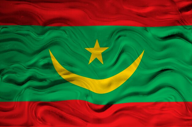 Nationalflagge Mauretaniens Hintergrund mit Flagge Mauretaniens