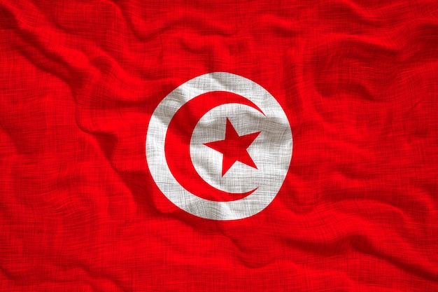 Nationalflagge Tunesiens Hintergrund mit Flagge Tunesiens