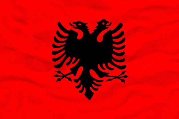 Foto nationalflagge von albanien hintergrund mit flagge von albanien