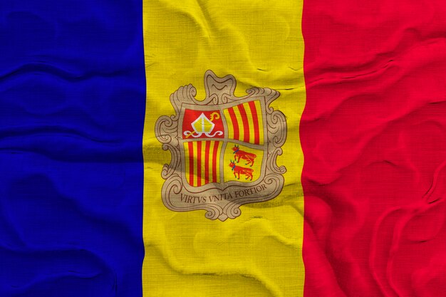 Nationalflagge von Andorra Hintergrund mit Flagge von Andorra