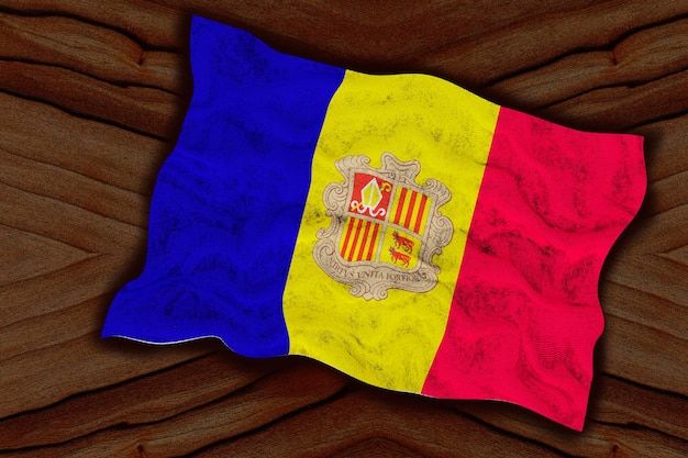 Nationalflagge von Andorra Hintergrund mit Flagge von Andorra