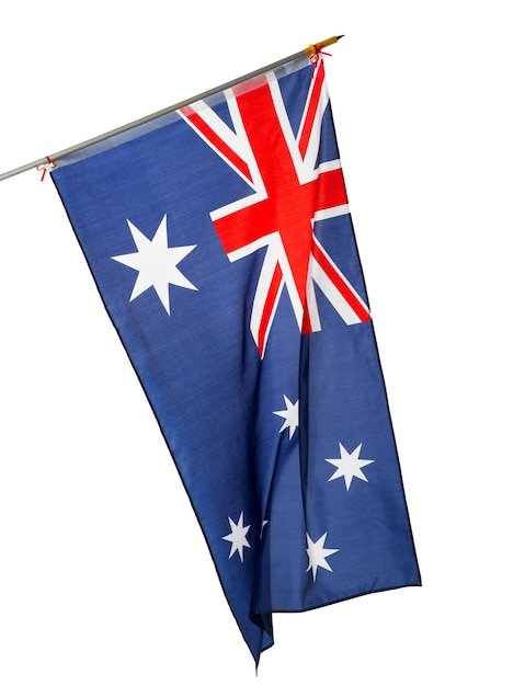 Nationalflagge von Australien lokalisiert auf Weiß