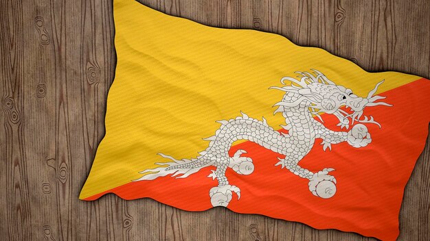 Nationalflagge von Bhutan Hintergrund mit Flagge von Bhutan