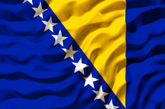 Nationalflagge von Bosnien und Herzegowina Hintergrund mit Flagge von Bosnien und Herzegowina
