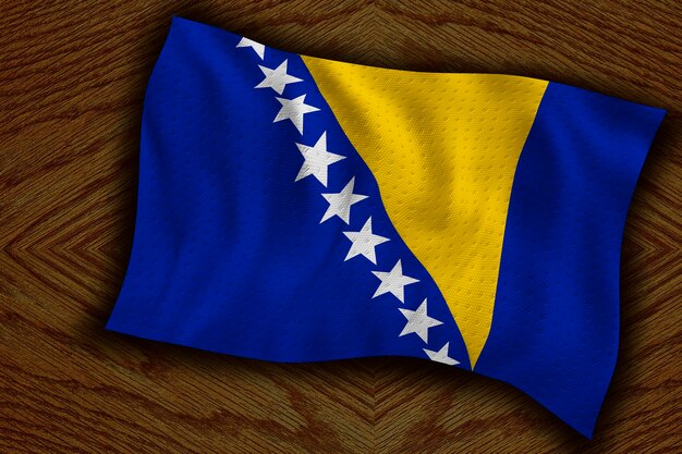 Nationalflagge von Bosnien und Herzegowina Hintergrund mit Flagge von Bosnien und Herzegowina