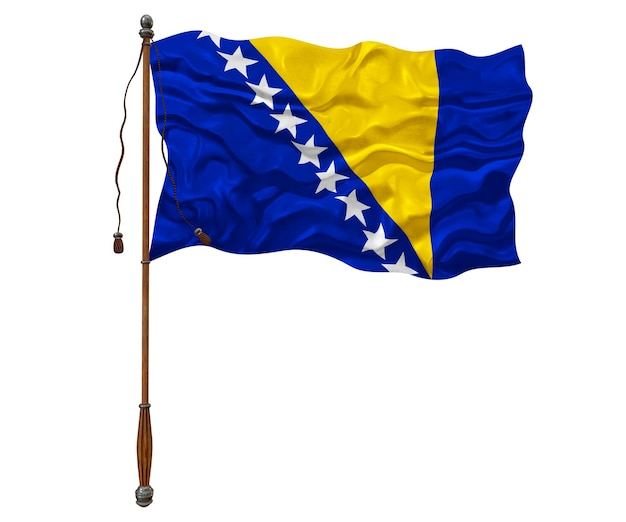 Nationalflagge von Bosnien und Herzegowina Hintergrund mit Flagge von Bosnien und Herzegowina