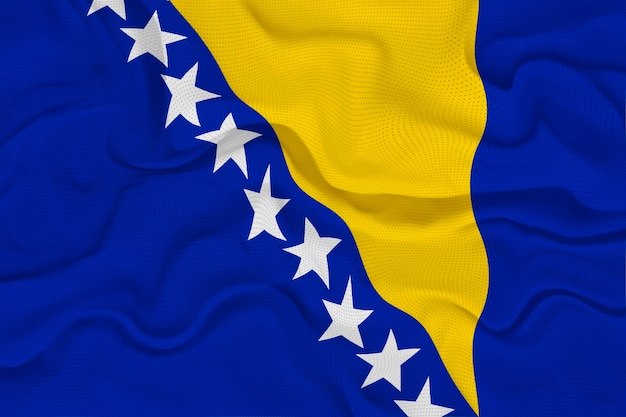 Nationalflagge von Bosnien und Herzegowina Hintergrund mit Flagge von Bosnien und Herzegowina