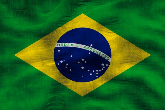 Foto nationalflagge von brasilien hintergrund mit flagge von brasilien