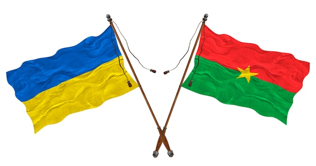 Nationalflagge von Burkina Faso und der Ukraine Hintergrund für Designer