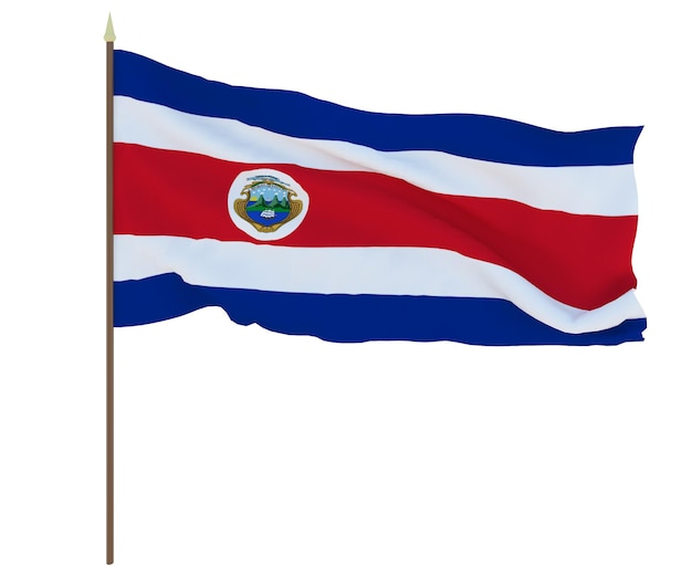 Nationalflagge von Costa Rica Hintergrund für Redakteure und Designer Nationalfeiertag