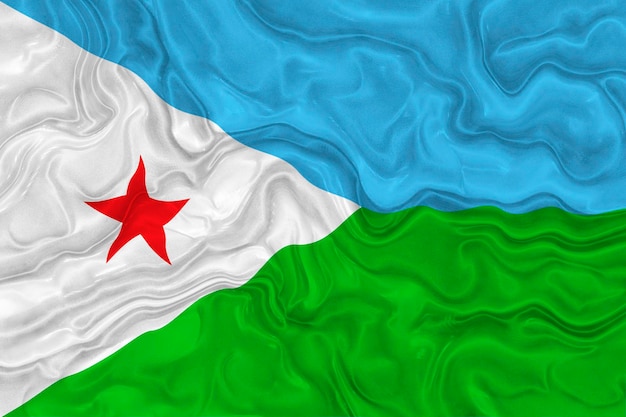 Nationalflagge von Dschibuti Hintergrund mit Flagge von Dschibuti