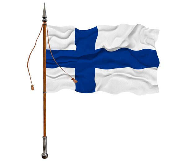 Foto nationalflagge von finnland hintergrund mit flagge von finnland