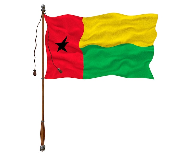 Foto nationalflagge von guineabissau hintergrund mit flagge von guineabissau