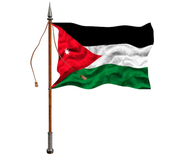 Foto nationalflagge von jordanien hintergrund mit flagge von jordanien