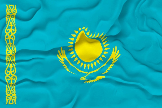 Nationalflagge von Kasachstan Hintergrund mit Flagge von Kasachstan