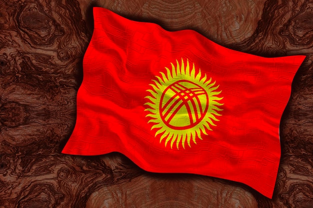 Nationalflagge von Kirgisistan Hintergrund mit Flagge von Kirgisistan