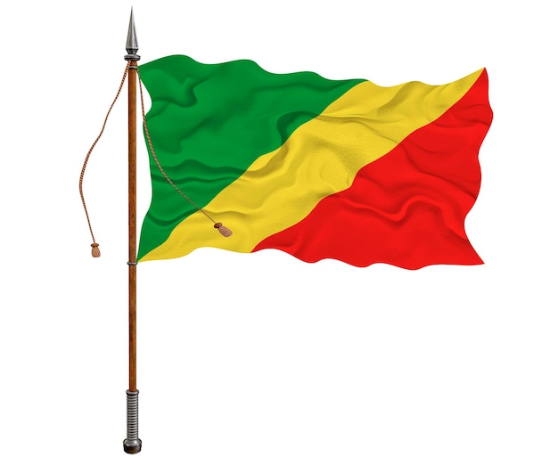 Nationalflagge von Kongo-brazzaville Hintergrund mit Flagge von Kongo-brazzaville