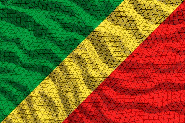 Nationalflagge von Kongo-brazzaville Hintergrund mit Flagge von Kongo-brazzaville