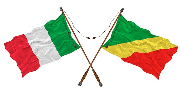 Nationalflagge von Kongo, Brazzaville und Italien Hintergrund für Designer