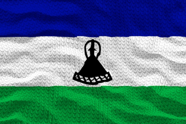 Nationalflagge von Lesotho Hintergrund mit Flagge von Lesotho
