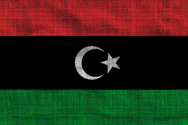 Nationalflagge von Libyen Hintergrund mit Flagge von Libyen